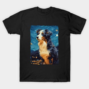 Australian Shepherd Starry Night T-Shirt